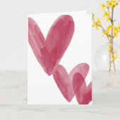 Carte Red watercolor hearts on Valentine's Card (Fleur jaune)