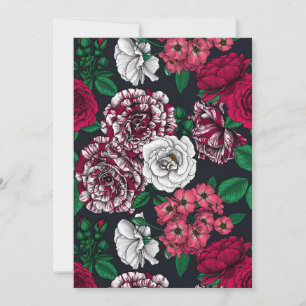 Carte Red, white and bi-color roses with green leaves