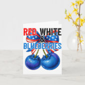 Carte Red White Blueberries Funny Patriotic Retro Usa Hu (Fleur jaune)