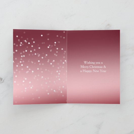 Carte Red White Bokeh Dots Christmas Deer in Window (Intérieur)