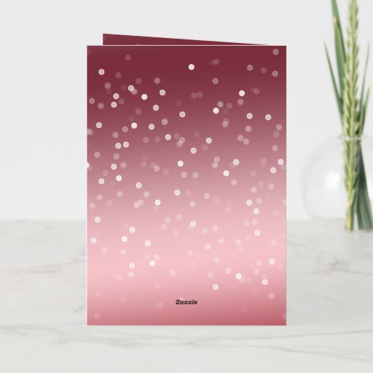 Carte Red White Bokeh Dots Christmas Tree with Bows (Dos)