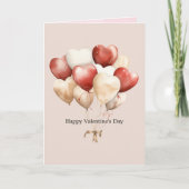 Carte Red White Cream Hearts Love Valentine's Day (Devant)