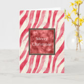 Carte Red White Cream Peppermint Stripes Christmas (Fleur jaune)