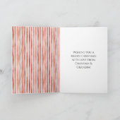 Carte Red White Stripes Christmas Gingerbread Girl (Intérieur)