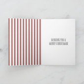 Carte Red White Stripes Goose with Santa Hat Christmas (Intérieur)