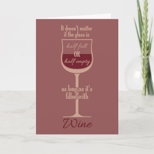 Carte Red Wine Glass custom greeting card (Devant)