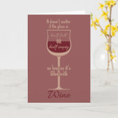 Carte Red Wine Glass custom greeting card (Fleur jaune)