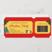 Carte Red & Yellow Bold Christmas Party Entry P Ticket  (Devant)