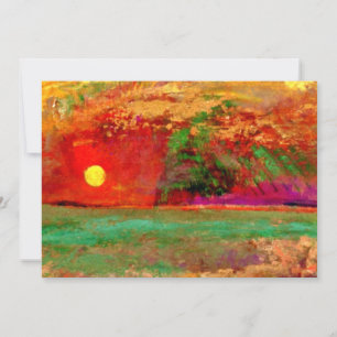 Carte Redon - Coucher de soleil, oeuvres colorées