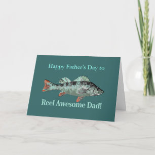 Carte Reel Awesome Papa Pêche Humour Fête des pères jeu