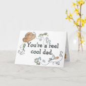 Carte Reel Cool Papa Fête des pères Pêche Pun (Fleur jaune)