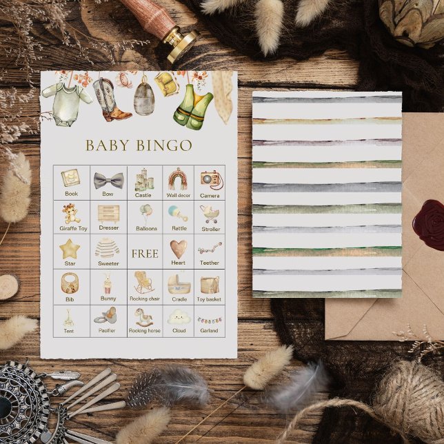 Carte Reel Excité Baby shower de pêche Jeu de Bingo (Créateur téléchargé)