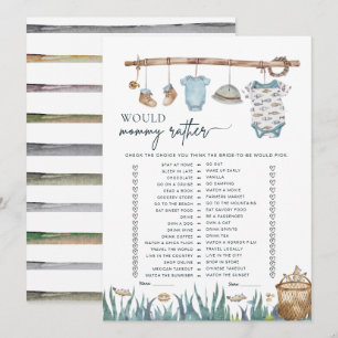Carte Reel Fun Fishing Voudrait Maman Plutôt Baby shower