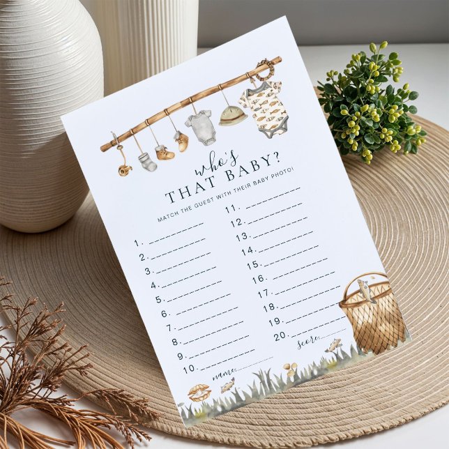 Carte Reel Fun Fishing Who's That Baby shower Game (Créateur téléchargé)