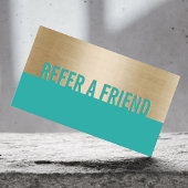 Carte référral | Gold & Turquoise Classy
