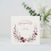 Carte Refined Burgundy Wildflowers & Branches Sympathy (Debout devant)