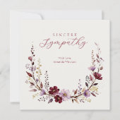 Carte Refined Burgundy Wildflowers & Branches Sympathy (Devant)
