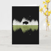 Carte Reflet d'arbres Bison Faune Forêt Nature Anim (Fleur jaune)