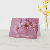 Carte Reflets Rose Pâle des Fleurs de Cerisier Sakura (Fleur jaune)