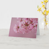 Carte Reflets Rose Pâle des Fleurs de Cerisier Sakura (Fleur jaune)