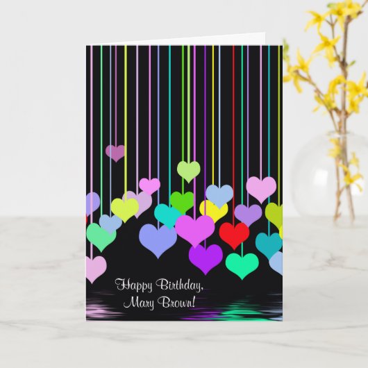 Carte Réflexion cardiaque d'anniversaire (Fleur jaune)