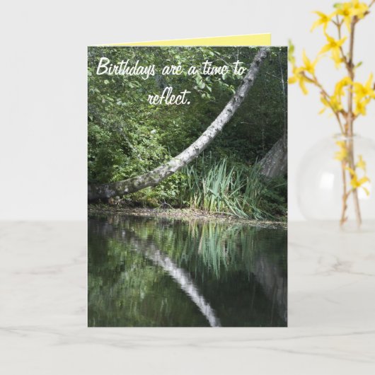 Carte Réflexion d'anniversaire (Fleur jaune)