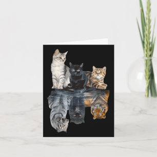Carte Réflexion de chats Miroir Lion Cheetah Tiger Funny