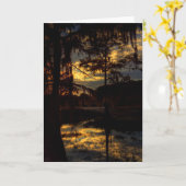 Carte Réflexion de coucher du soleil de bayou (Fleur jaune)