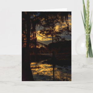 Carte Réflexion de coucher du soleil de bayou