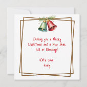 Carte Réflexion de Kitten dans un ornement de Noël (Dos)