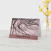 Carte Réflexion des branches sur l'eau rose (Fleur jaune)