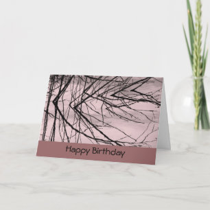 Carte Réflexion des branches sur l'eau rose