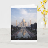 Carte Réflexion du Taj Mahal à Âgrâ, uttar pradesh, Inde (Fleur jaune)