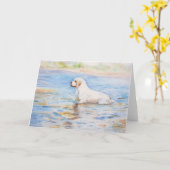 carte - réflexion - épagneul de Clumber (Fleur jaune)