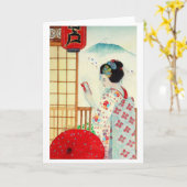 CARTE RÉFLEXION, JAPONAIS GEISHA (Fleur jaune)
