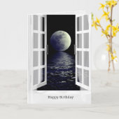 Carte réflexion sur la pleine lune pour l'anniversaire d (Fleur jaune)