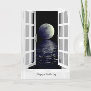 Carte réflexion sur la pleine lune pour l'anniversaire d