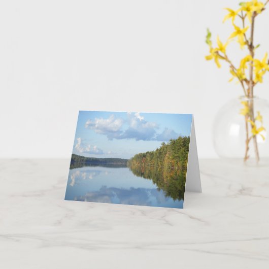 Carte "Réflexions d'automne au long étang " (Fleur jaune)