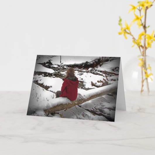 Carte Réflexions hivernales sur vous (Fleur jaune)