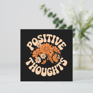 Carte Réflexions positives - Fleurs et papillons