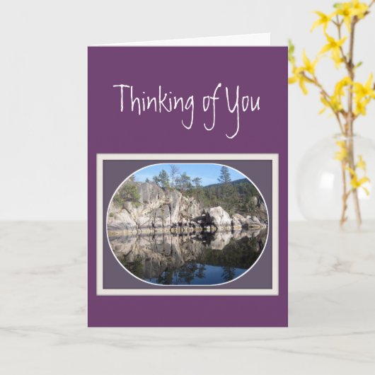 Carte Réflexions sur le lac, Pensez à vous, temps diffic (Fleur jaune)