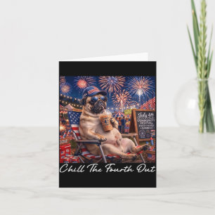 Carte Refroidir le quatrième drôle de café de pug 4 juil