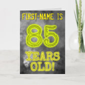 Carte Regard effrayant à aura lumineuse "85 ANS !" + Nom (Devant)