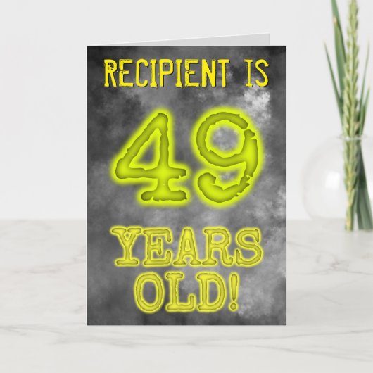 Carte Regard Effrayant d'Aura Lumineuse "49 ANS !" + Nom (Devant)