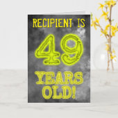 Carte Regard Effrayant d'Aura Lumineuse "49 ANS !" + Nom (Fleur jaune)