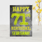 Carte Regard rougeoyant éffrayant "JOYEUX (Fleur jaune)