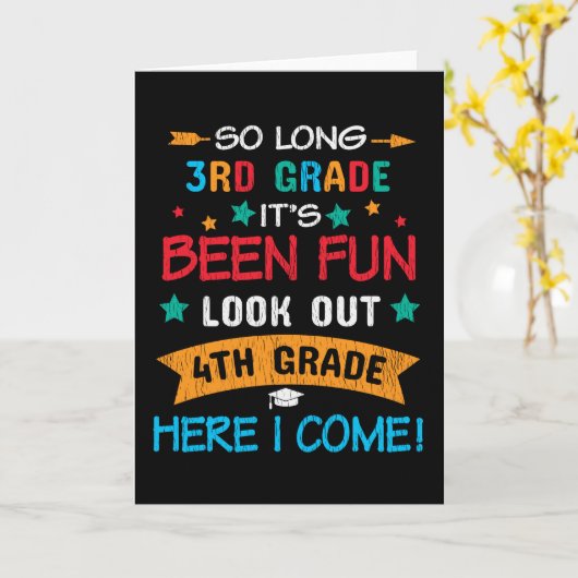 Carte Regarde En 4e Année Je Reviens À L'École (Fleur jaune)