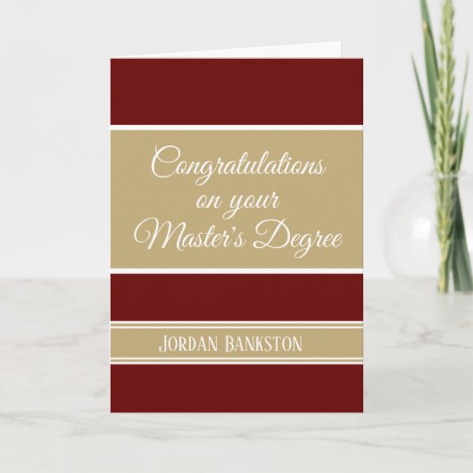 Carte REGARDE ! Master's grade Graduation card (Devant)