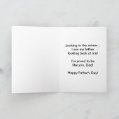 Carte Regarder dans le miroir Voir mon père vacances (Intérieur)