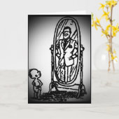 Carte Regarder dans le miroir Voir mon père vacances (Fleur jaune)